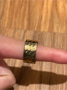 Vintage Hammered Gold Plated Ring